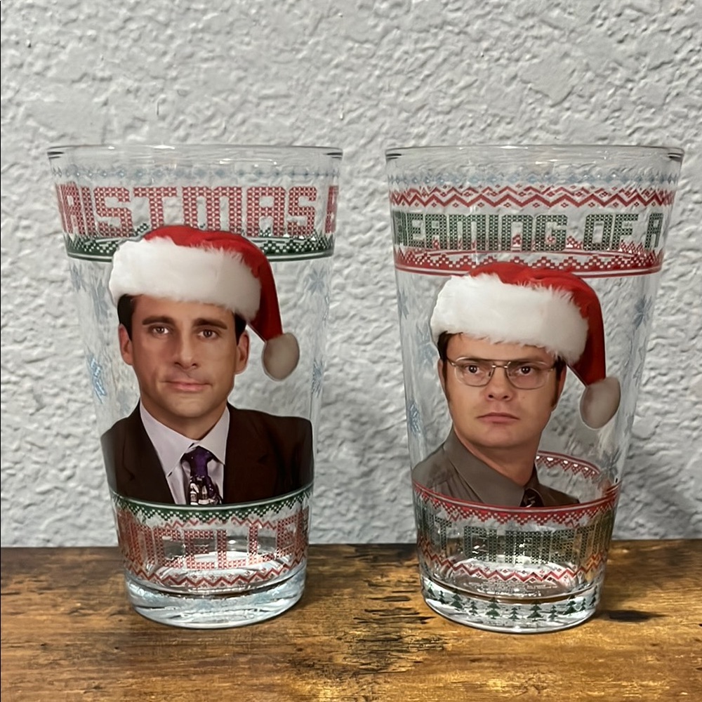 Office show Christmas Comedy Glass Set